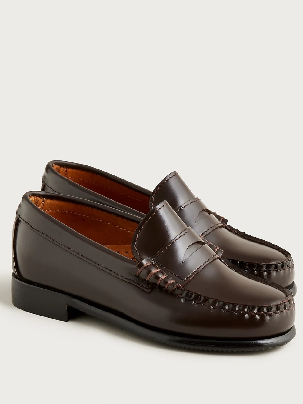 J. Crew Kids Brown genuine leather Camden Penny Loafers